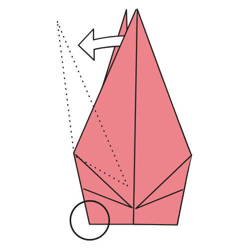 Step 24: Swivel-fold the tail left
