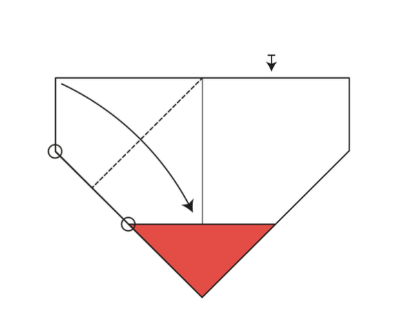Step 7: Fold the top edges to the centre