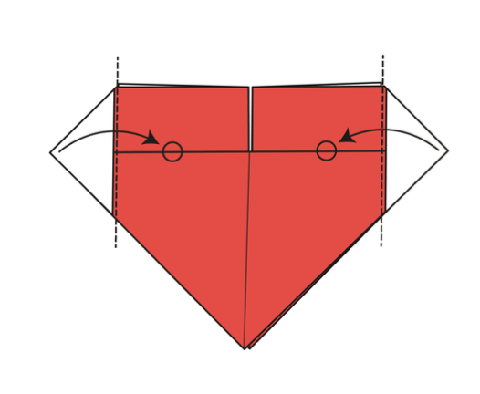 Step 9: Fold the white triangles in