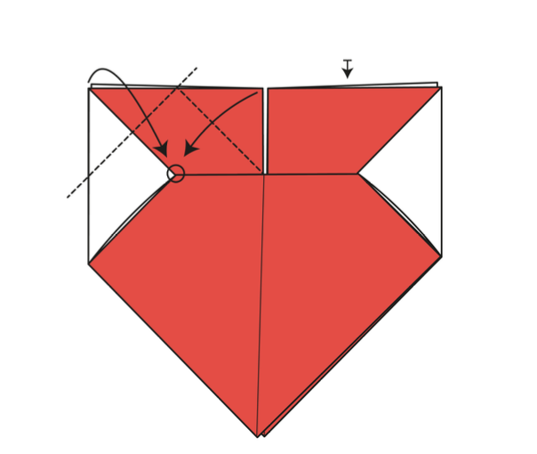 Step 10: Fold the four top corners down