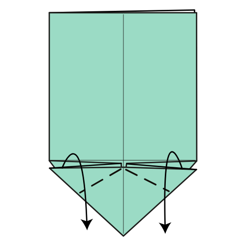 Step 10: Fold the top flaps down