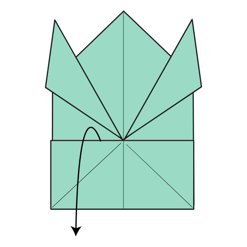 Step 16: Unfold the top flap
