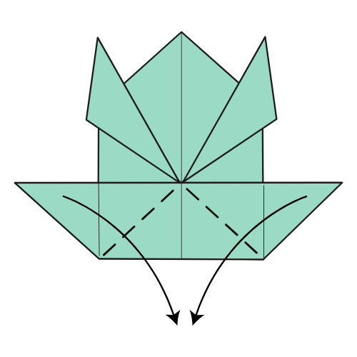 Step 18: Fold the side flaps down