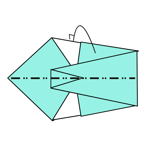 Step 8: Mountain fold in half