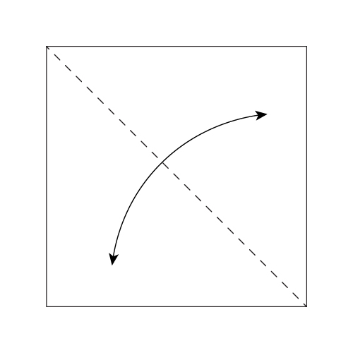 Step 1: Crease one diagonal