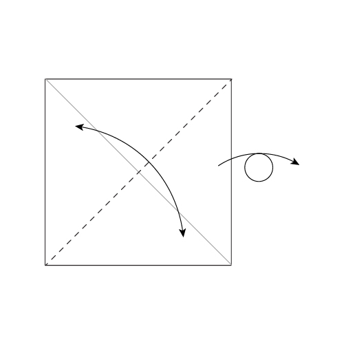 Step 2: Crease the other diagonal