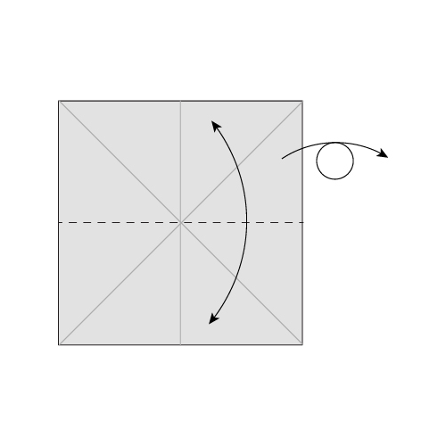 Step 4: Crease the horizontal centre