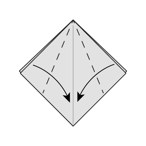 Step 9: Fold the flaps past the centre